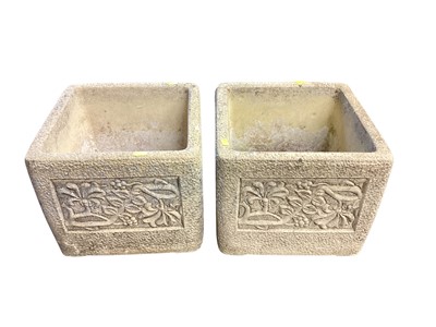 Lot 1456 - Pair of Cotswold Studios Ltd garden planters, 33cm wide, 27cm high