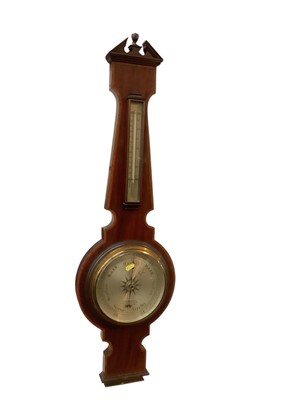 Lot 646 - Good quality antique mahogany barometer/thermometer by Aitchison & Co Opticians To H.M Govt. London & Leeds