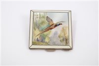 Lot 502 - Late 1940s Silverer and enamel powder compact...