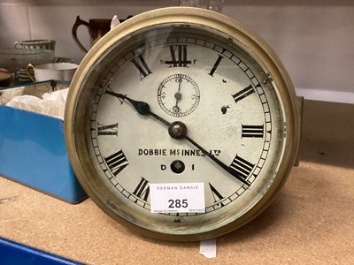 Lot 285 - Old brass ships clock by Debbie McInnes Ltd