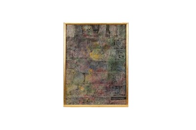 Lot 1392 - *John Christopherson (1921-1996) oil on board, an early work - 'Graffiti (4), Completed 22nd April 1959', further inscribed verso, 40cm x 30cm, framed