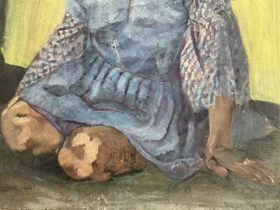 Lot 1234 - Clare Winsten (1892-1989) two oils on canvas portraits, possibly her daughter Theodora Winsten, 61cm x 51cm, unframed