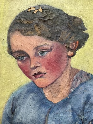 Lot 1234 - Clare Winsten (1892-1989) two oils on canvas portraits, possibly her daughter Theodora Winsten, 61cm x 51cm, unframed