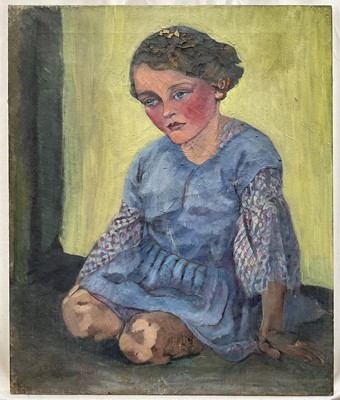 Lot 1234 - Clare Winsten (1892-1989) two oils on canvas portraits, possibly her daughter Theodora Winsten, 61cm x 51cm, unframed