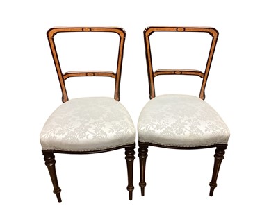 Lot 1464 - Pair of Victorian ebonised and burr walnut chairs