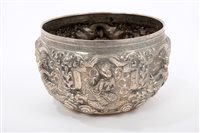 Lot 512 - 19th century white metal bowl of circular form,...