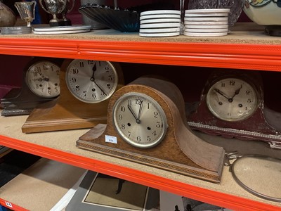 Lot 611 - Group of four 1930's mantel clocks.