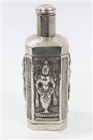 Lot 517 - Indian white metal scent bottle of octagonal...