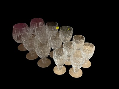 Lot 618 - Thirteen pieces of Waterford Coleen pattern glassware to include a pair of Brandy glasses (13).