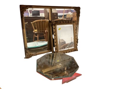 Lot 622 - Three gilt framed wall mirrors and other mirrors.