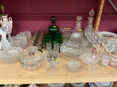 Lot 655 - Collection of antique and later glassware to include a rummer, Irish butter dish and set of four good quality Walsh finger bowls and stands.