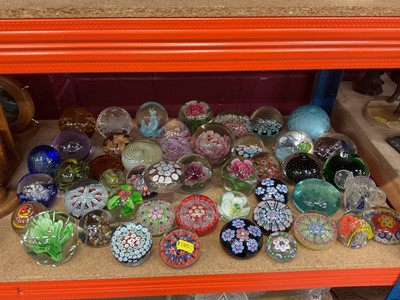 Lot 666 - Collection of various art glass paperweights, some earlier examples noted.