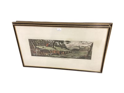 Lot 570 - Three large hunting prints - Partridge shooting, pheasant shooting and grouse shooting. All in glazed frames