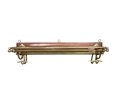 Lot 1466 - Victorian brass luggage rack and coat hanger, 85cm wide