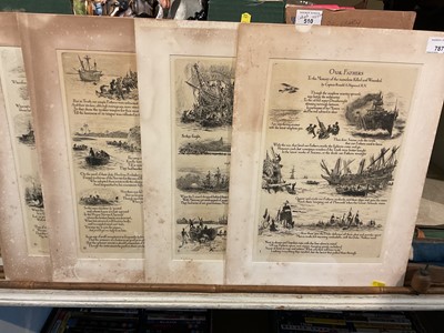 Lot 787 - W.Wyllie, signed set four etchings entitled 'Our Fathers To the memory of the nameless killed and wounded ', signed in pencil