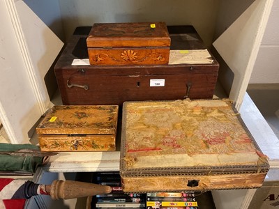 Lot 788 - Victorian needlework box and other old boxes