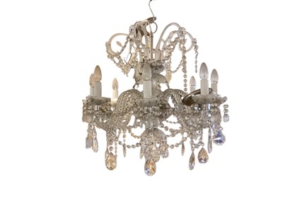 Lot 1476 - Impressive eight branch glass chandelier