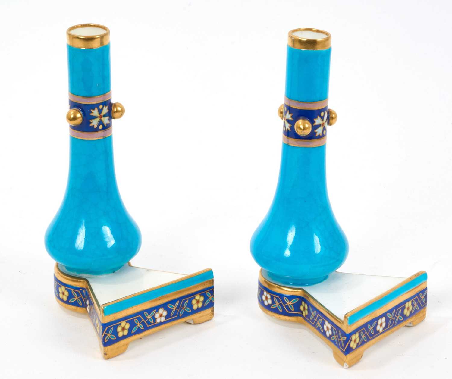 Lot 32 - Pair of Mintons menu holders in the style of Dr. Christopher Dresser