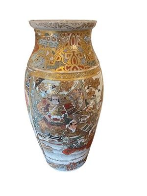 Lot 729 - Large Japanese Satsuma vase, 37cm in overall height