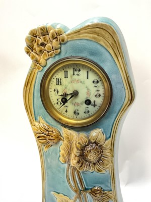 Lot 2401 - Art Nouveau ceramic clock