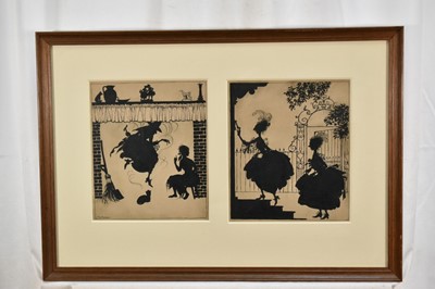 Lot 1341 - Arthur Rackham (1867-1939) pen and ink illustrations - 'The ugly sisters return to Cinderella', one signed, 22cm x 18cm, mounted and framed as one