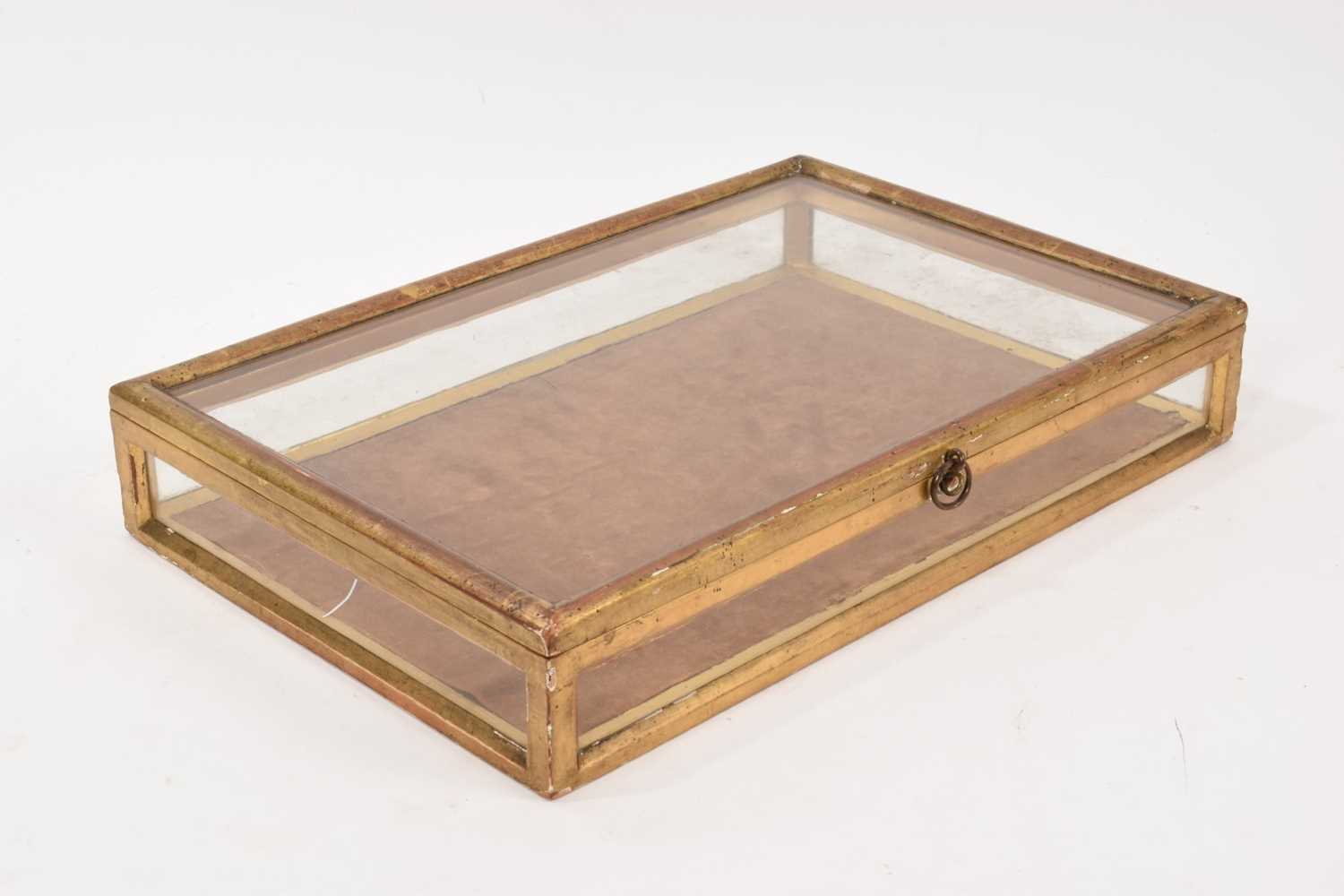 Lot 947 - Mid 19th century gilt wood and glazed table top display cabinet