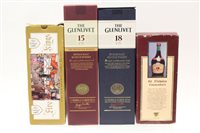 Lot 592 - Whisky - two bottles, The Glenlivet 15 years...