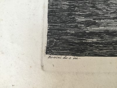 Lot 320 - Luigi Rossini (1790-1857) etching with engraving - Veduta della Gran Mole Adriana e Ponte Elio, Roma 1821, 42.5cm x 55cm, unframed