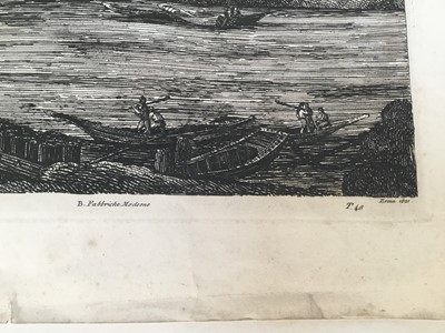 Lot 320 - Luigi Rossini (1790-1857) etching with engraving - Veduta della Gran Mole Adriana e Ponte Elio, Roma 1821, 42.5cm x 55cm, unframed