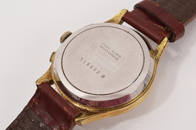 Lot 757 - Lator gold plated stainless steel wristwatch on brown leather strap