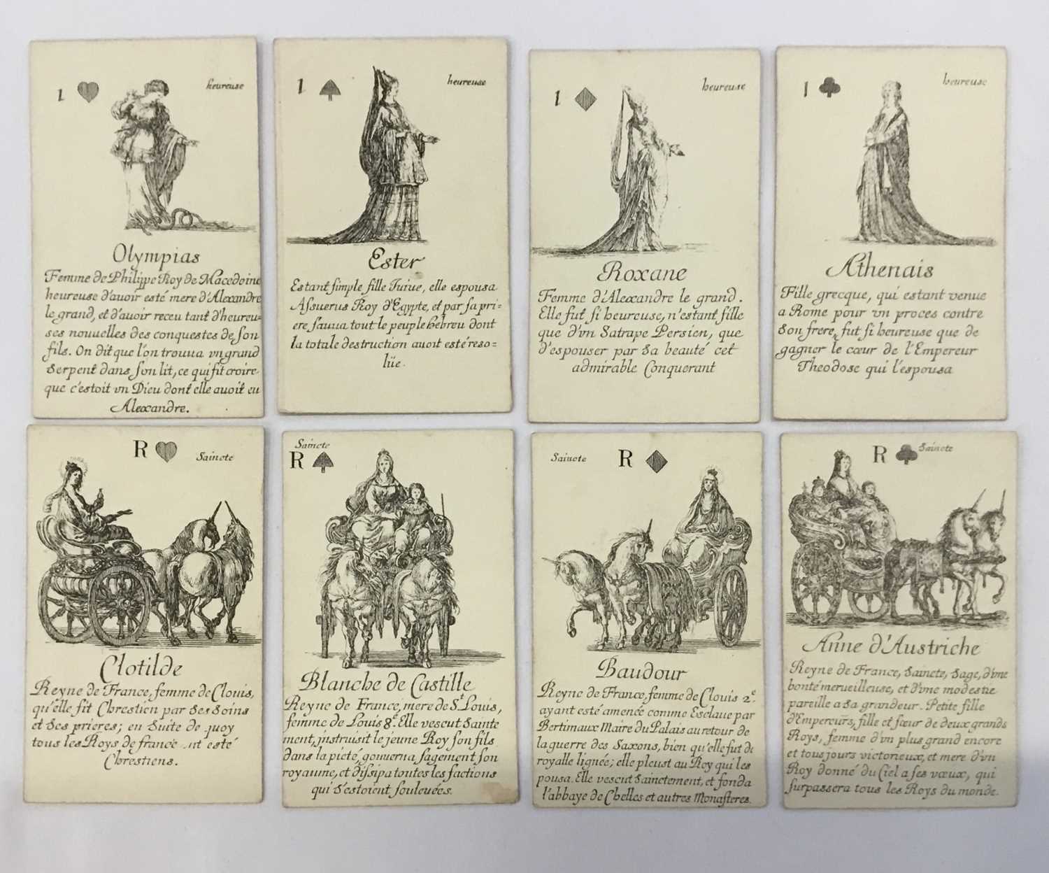 Lot 1076 - Complete deck of playing cards - reproduction of 'Le Jeu des Reines Ronormee'