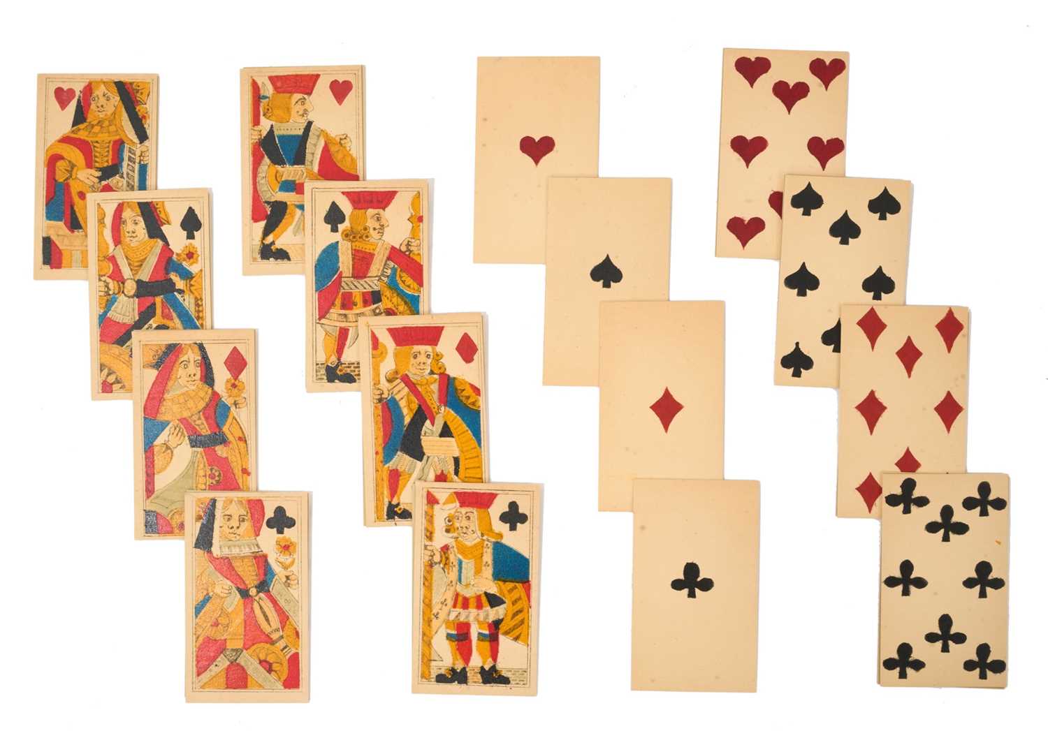 Lot 1077 - Scarce Karl Gerich 'Early English Pattern' deck of 52 playing cards, belivered to be his first...