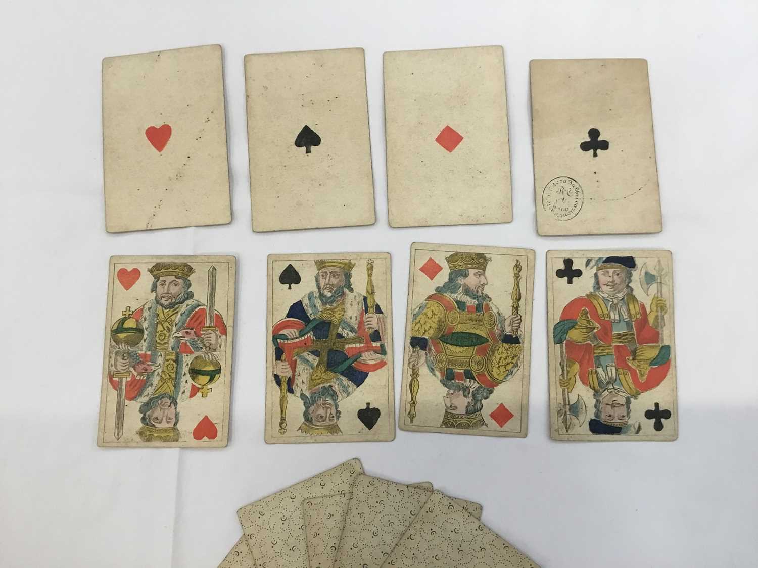 Lot 1079 - Deck of 51 Hamburg Pattern playing cards, circa 1835
