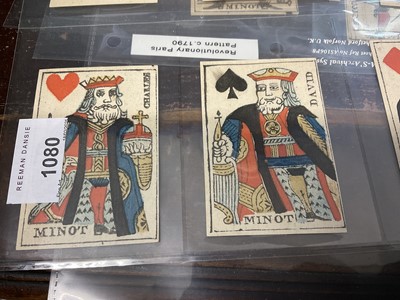 Lot 1080 - Rare deck of Paris Pattern 'Revolutionary' 'Corrected' playing cards, circa 1790