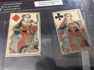 Lot 1080 - Rare deck of Paris Pattern 'Revolutionary' 'Corrected' playing cards, circa 1790