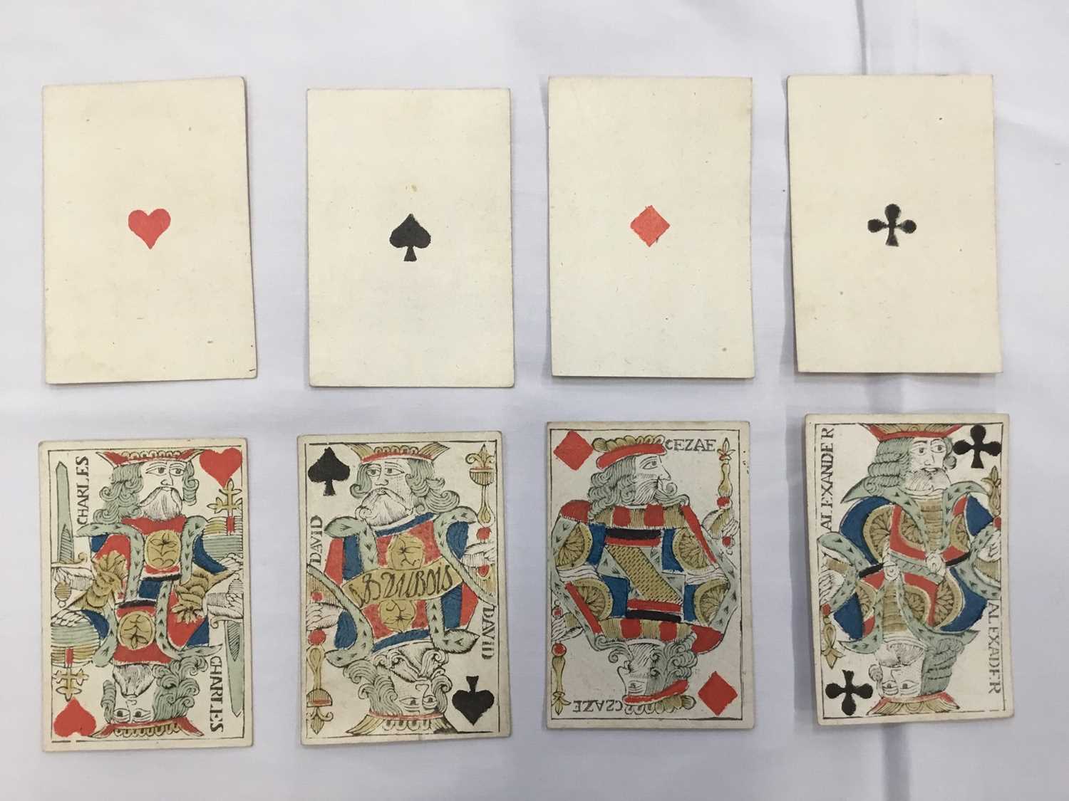 Lot 1081 - Complete deck of 52 Expatriate (or Belgian pattern family of the Paris pattern) playing cards