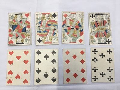 Lot 1081 - Complete deck of 52 Expatriate (or Belgian pattern family of the Paris pattern) playing cards