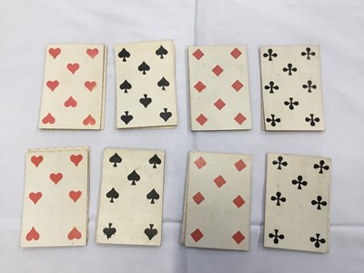Lot 1081 - Complete deck of 52 Expatriate (or Belgian pattern family of the Paris pattern) playing cards