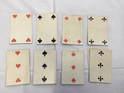 Lot 1081 - Complete deck of 52 Expatriate (or Belgian pattern family of the Paris pattern) playing cards