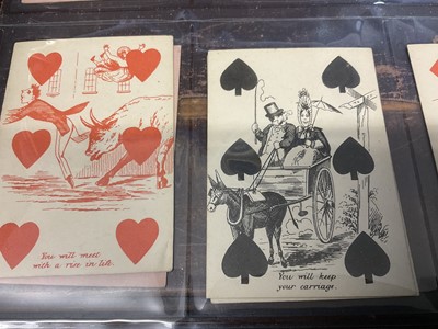 Lot 1083 - Complete set of Reynold's comic fortune telling cards, circa 1863