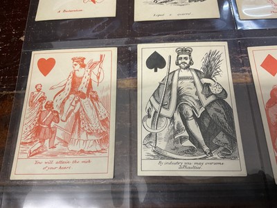 Lot 1083 - Complete set of Reynold's comic fortune telling cards, circa 1863