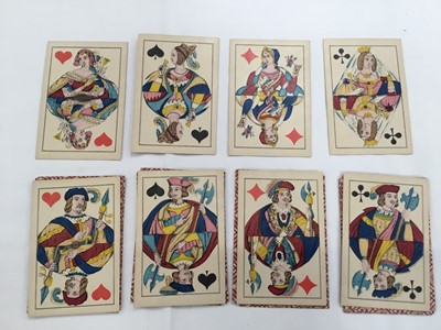 Lot 1084 - Deck of 32 Belgian Bongout pattern playing cards, with Crimean War scenes