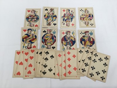 Lot 1084 - Deck of 32 Belgian Bongout pattern playing cards, with Crimean War scenes