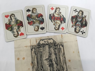 Lot 1086 - Complete deck of 52 Wust house pattern, type A playing cards by Goodall for Brazil