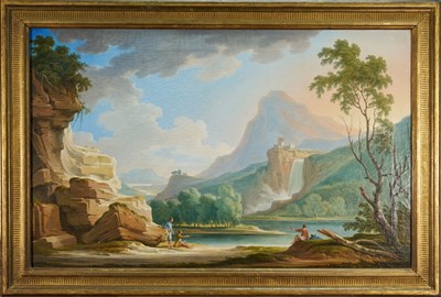 Lot 1313 - Adolf Friedrich Harper (German, 1725-1806) oil on canvas - Extensive Continental Landscape, signed and dated 1789, 56cm x 88cm, in gilt frame