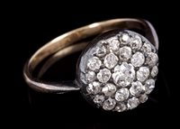 Lot 616 - 19th century diamond cluster ring, the...