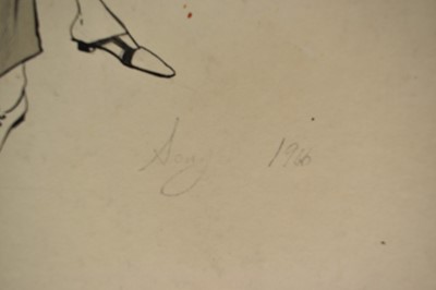 Lot 1459 - Sonya Todd (Contemporary), mixed media fashion drawing, 1960s, 55 x 40cm