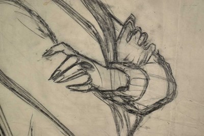 Lot 1461 - Sonya Todd (Contemporary), pencil working sketch for a fashion illustration for Bentalls, signed and dated 1963, 49 x 31cm, glazed frame, together with a framed print of the final advert. (2)