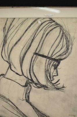 Lot 1461 - Sonya Todd (Contemporary), pencil working sketch for a fashion illustration for Bentalls, signed and dated 1963, 49 x 31cm, glazed frame, together with a framed print of the final advert. (2)
