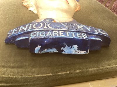 Lot 1147 - Senior Service Cigarettes painted plaster advertising sign in the form of a Royal Navy WREN